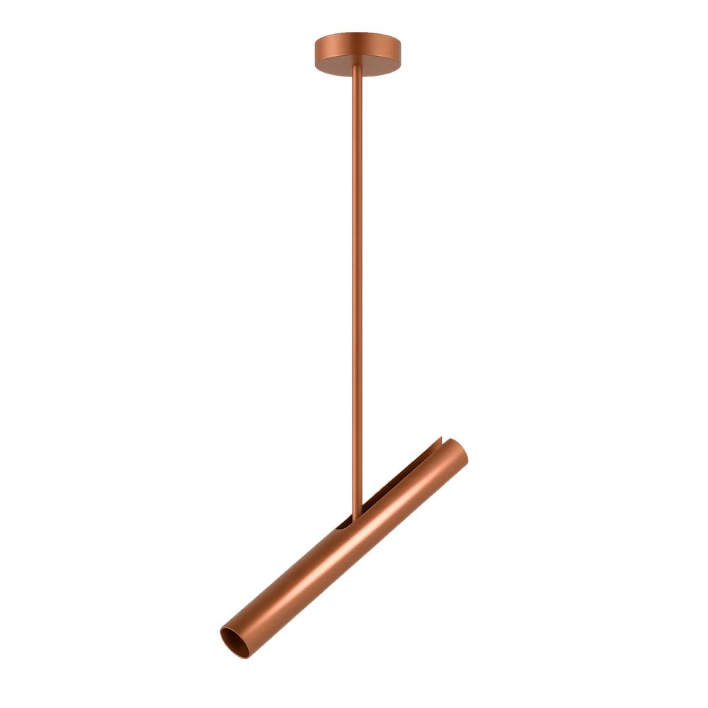 Lámpara de techo de cobre con un foco tubular orientable